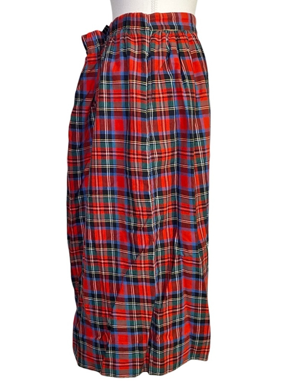 Sweater Loft Vintage Red Tartan Plaid Cotton Midi Skirt - Picture 3 of 13